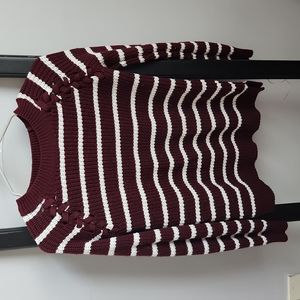 SO Striped Sweater Burgundy Valentine's day sweater cute